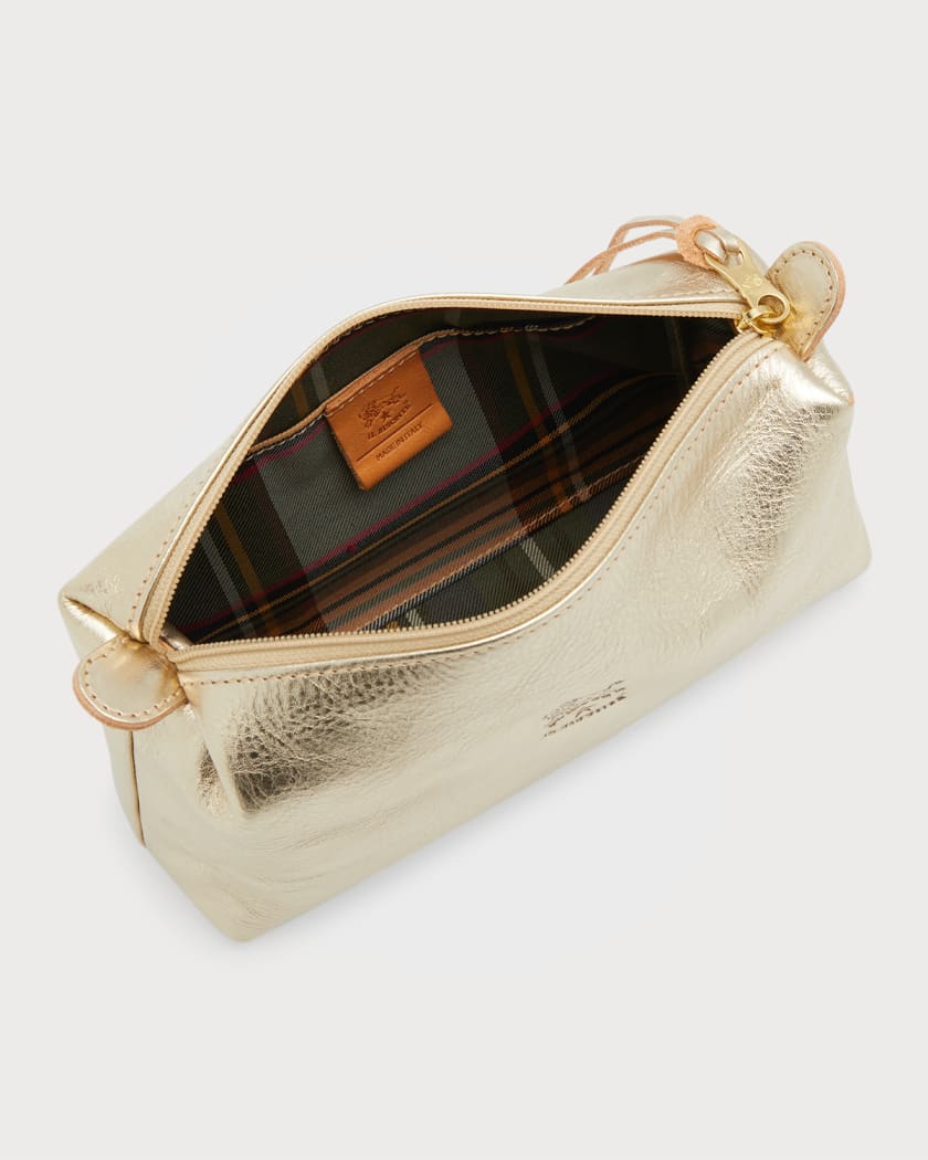 Classic Zip Leather Cosmetic Bag