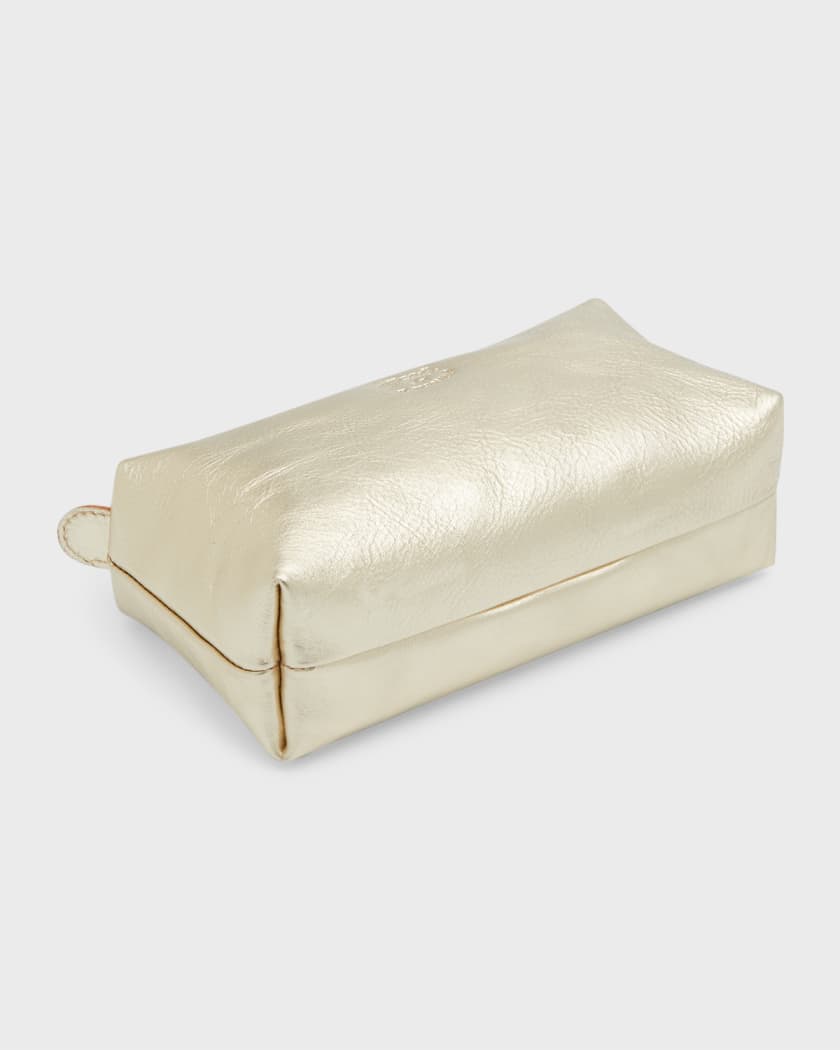 Classic Zip Leather Cosmetic Bag