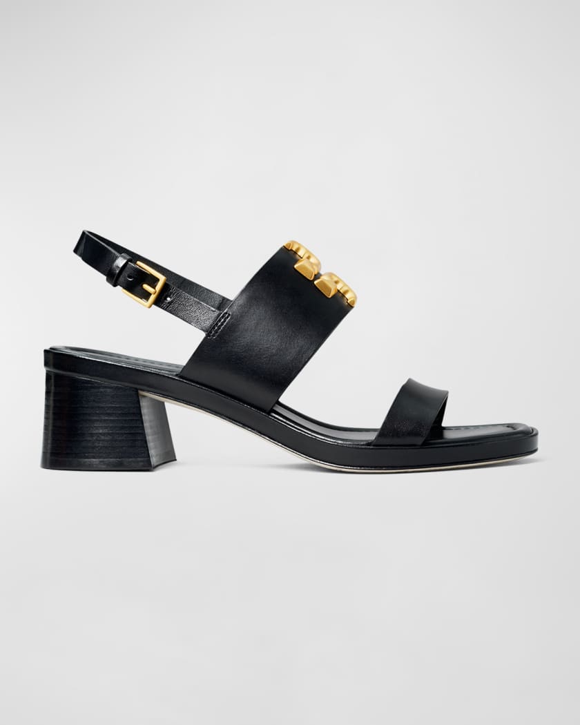 Tory Burch Eleanor Two-Band Medallion Slingback Sandals | Neiman Marcus