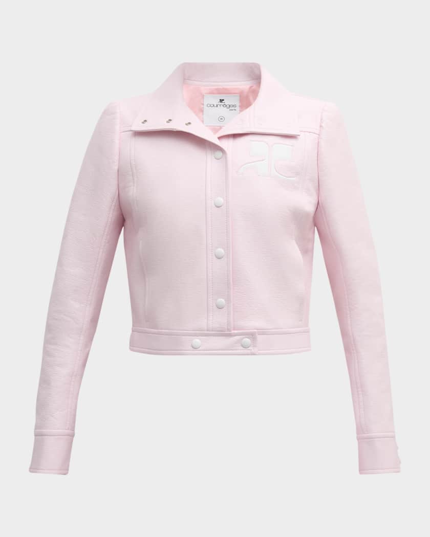 Courreges Textured Vinyl Crop Jacket Neiman Marcus