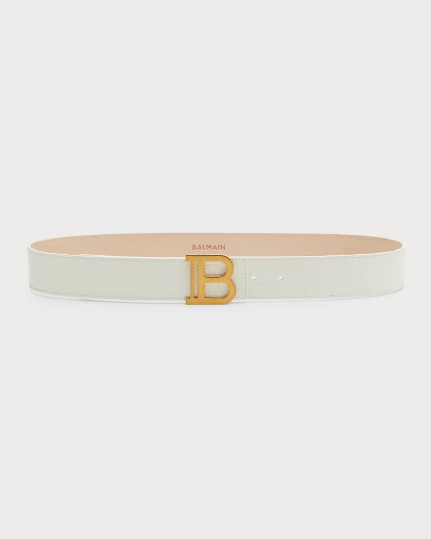 Leather belt with logo