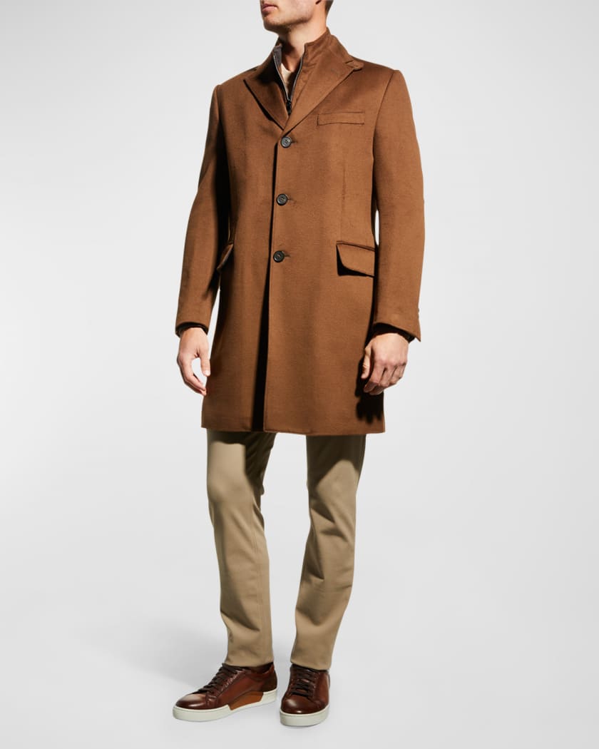Mens wool coat with bib outlet