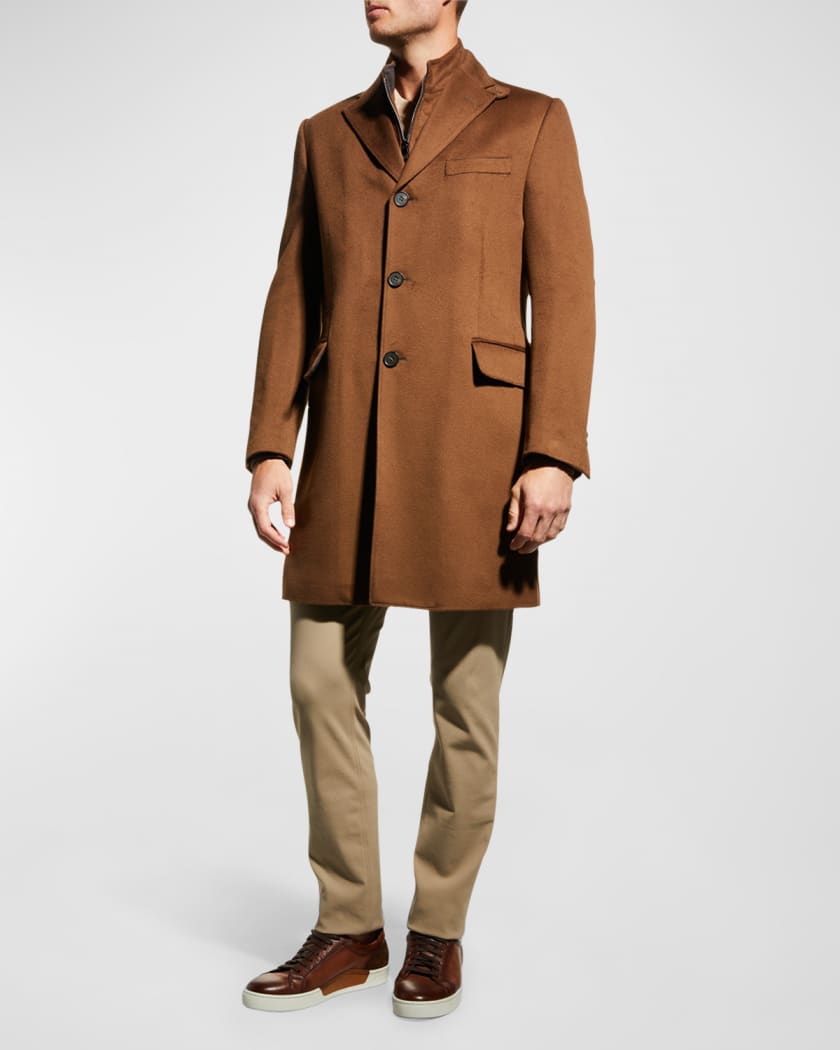 Corneliani Men's Wool Topcoat with Removable Bib | Neiman Marcus