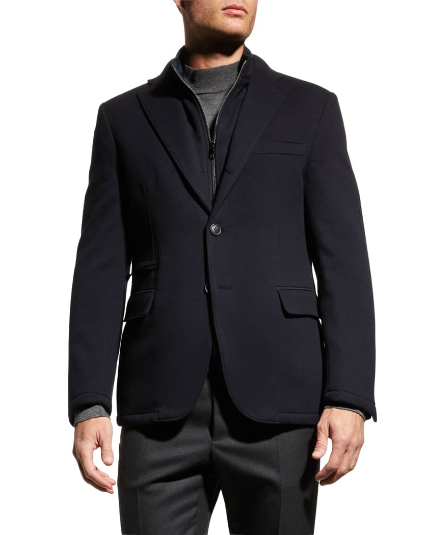 per ongeluk onenigheid Recensie Corneliani Men's Wool Sport Jacket with Removable Bib | Neiman Marcus
