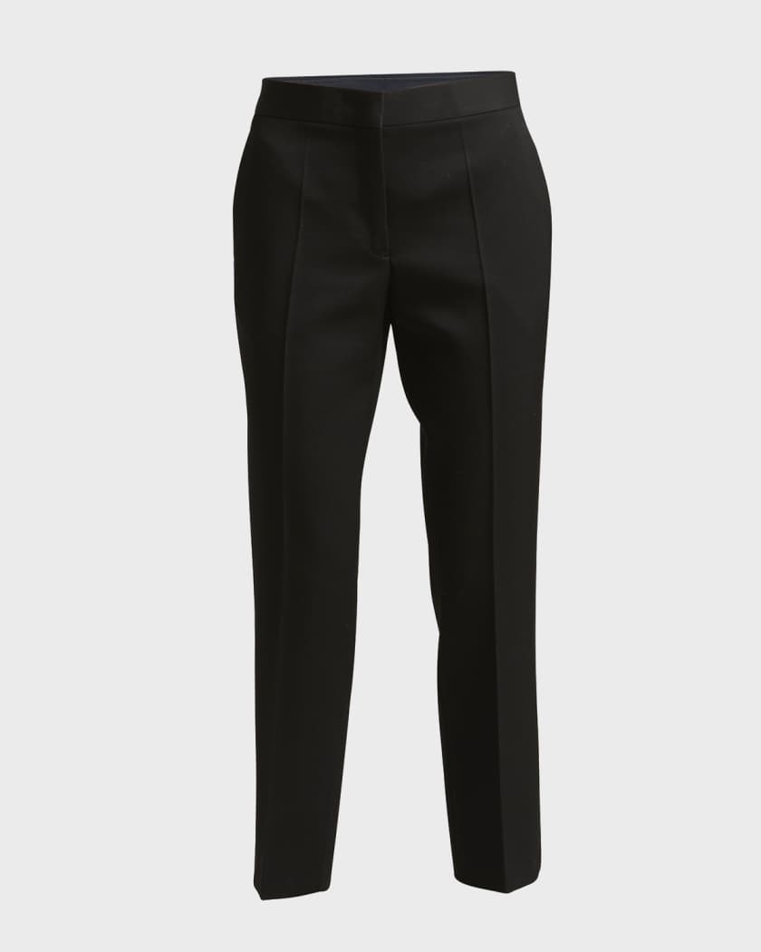 Jil Sander Straight-Leg Ankle Grain De Poudre Trousers | Neiman Marcus