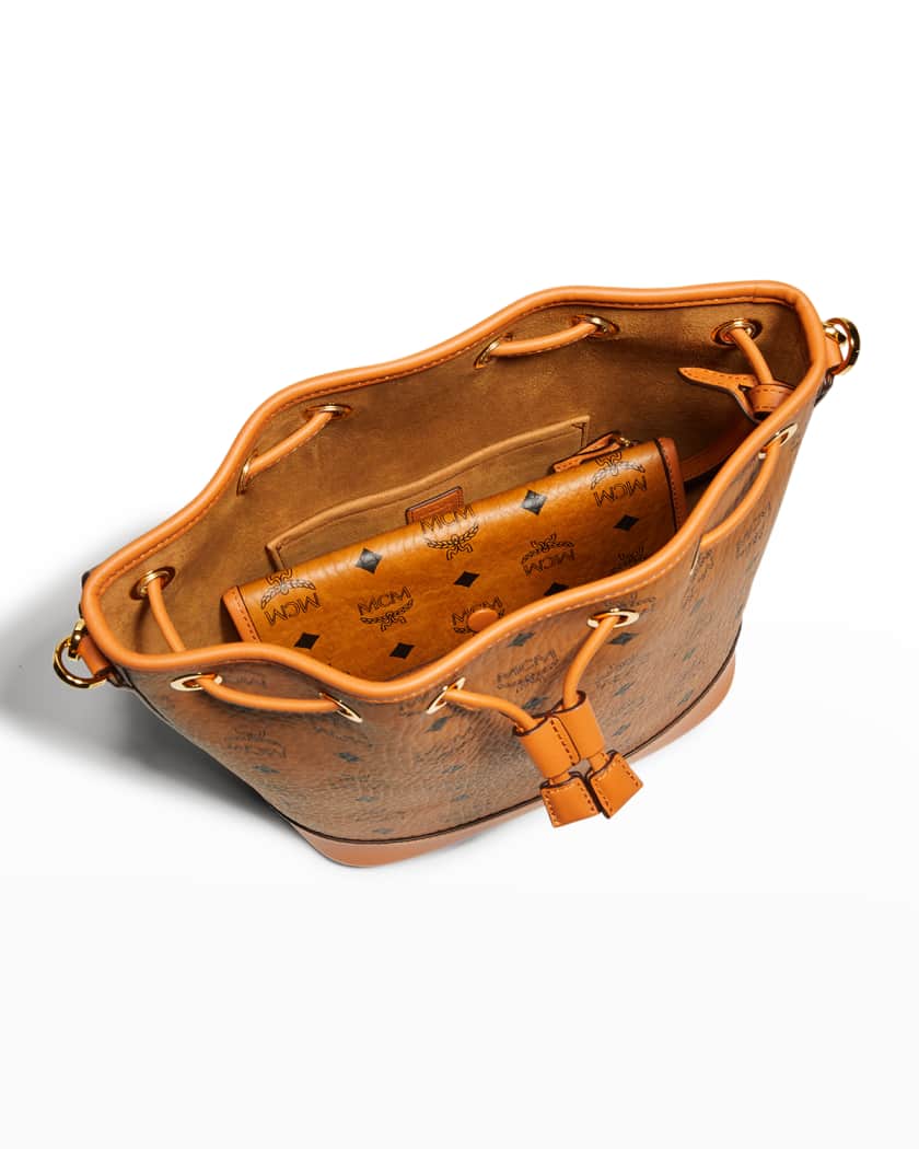 MCM Dessau Medium Monogram Drawstring Bucket Bag | Neiman Marcus