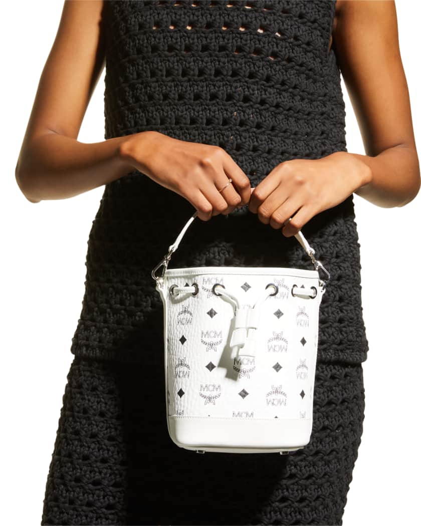 MCM Dessau Visetos Mini Drawstring Bucket Bag Neiman Marcus