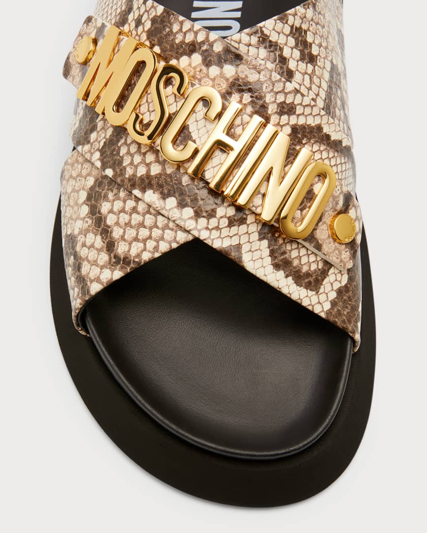Snake print slides hot sale