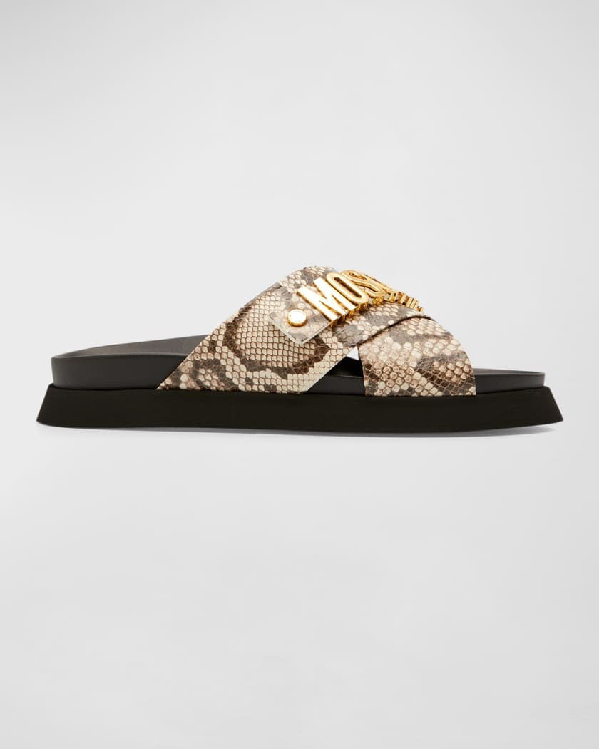 Leopard print moschino sliders top