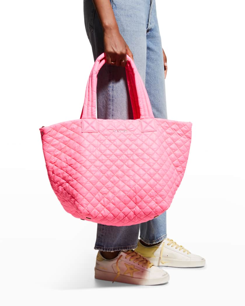 Quilted nylon tote bag