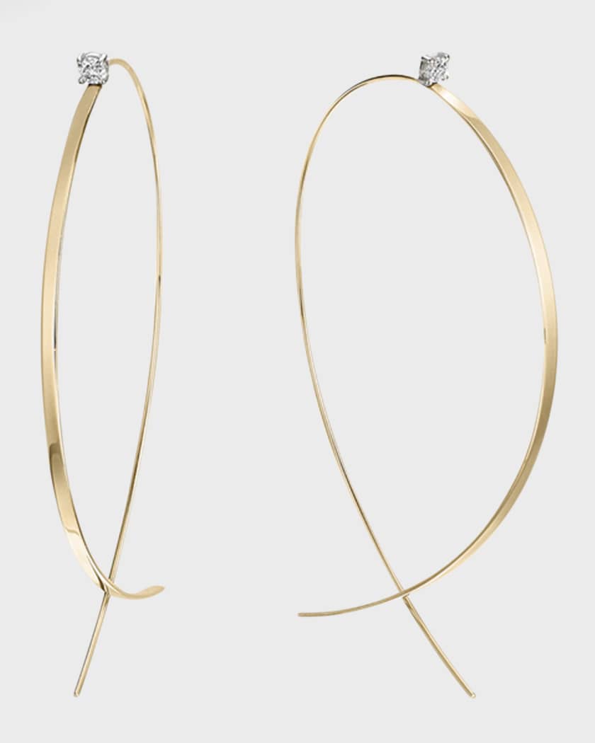 Lana Jewelry 'Upside Down' Small Hoop Earrings Yellow Gold