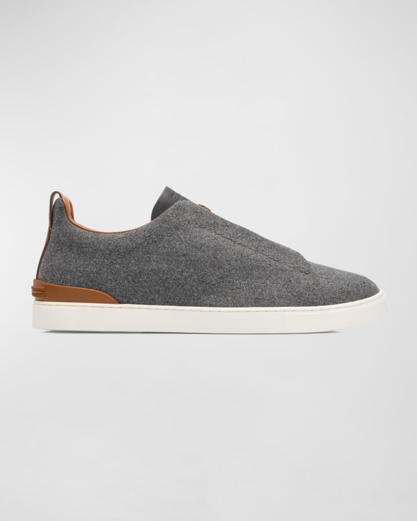 ZEGNA Men s Triple Stitch UseTheExisting Wool Sneakers Neiman Marcus