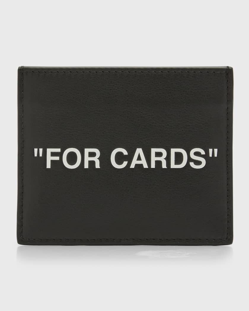 Off-White Quote Leather Card Case Black/ White