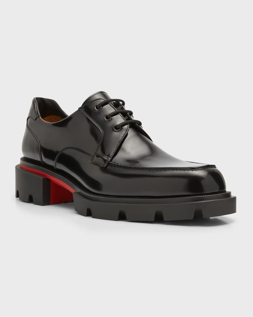 Christian Louboutin Men's Chambeliss Red Sole Leather Derby Shoes