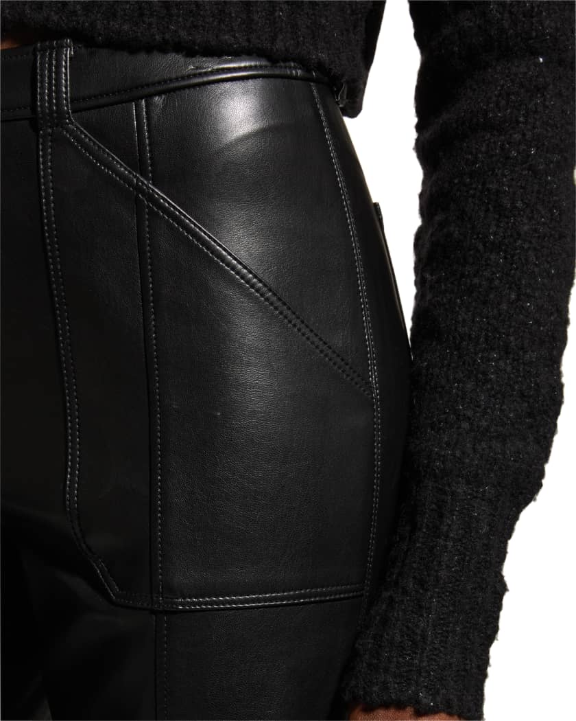 Cinq a Sept Benji Cropped Wide-Leg Faux-Leather Pants | Neiman Marcus