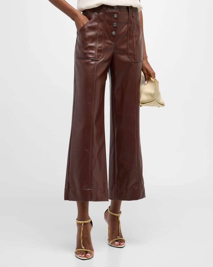 MIKA WIDE-LEG FAUX LEATHER PANTS – Flying Flamingos