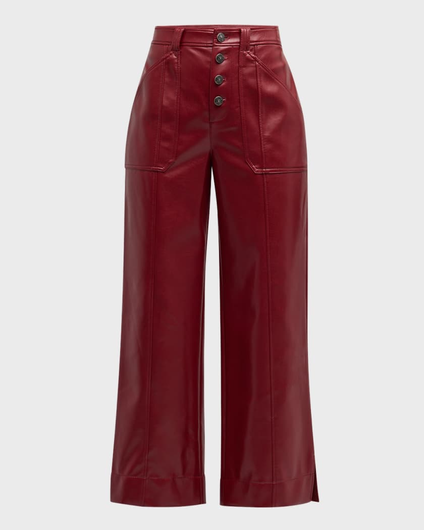 Benji Cropped Wide Leg Faux Leather Pants