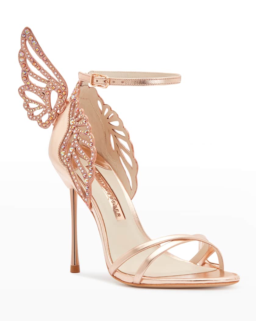 Heavenly Crystal Wing Stiletto Sandals
