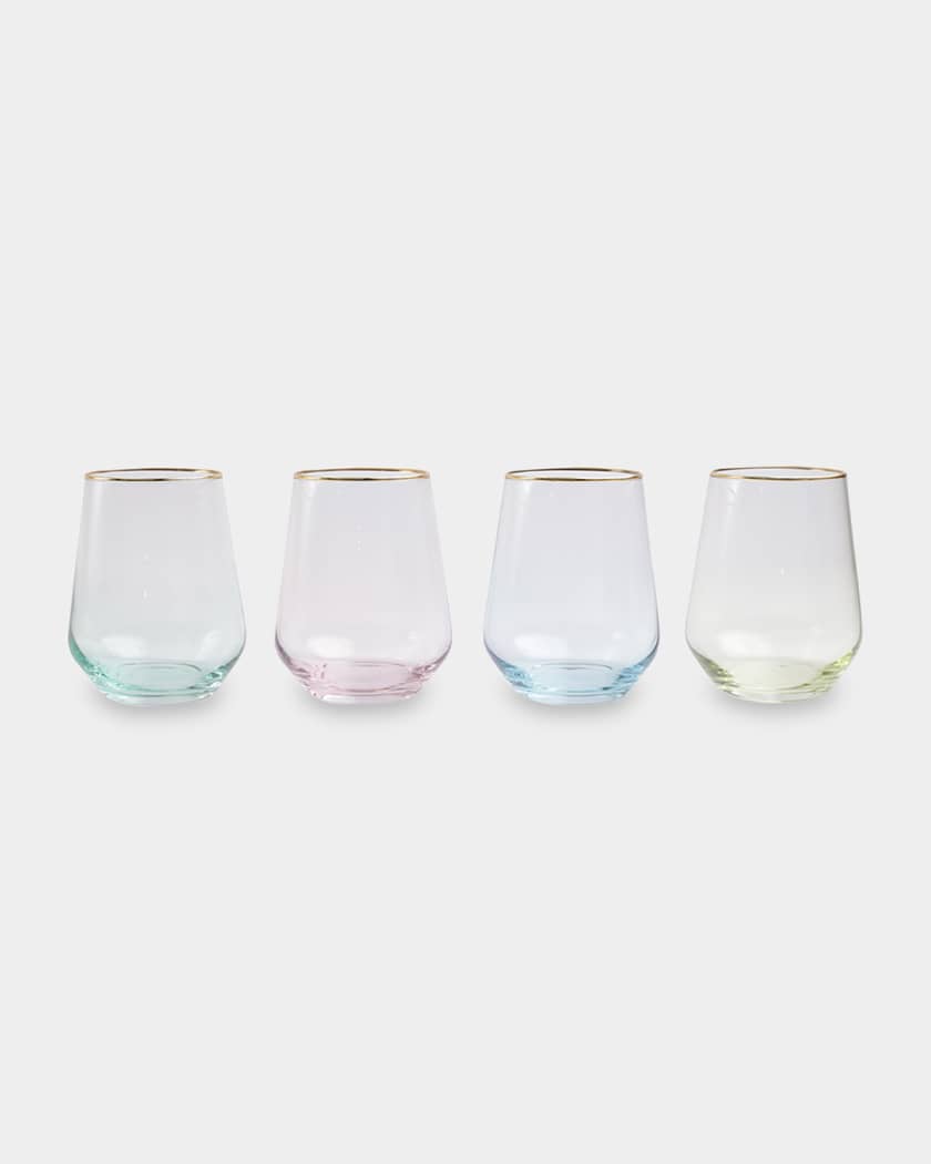Jewel Toned Drinking Glass Set Of 4