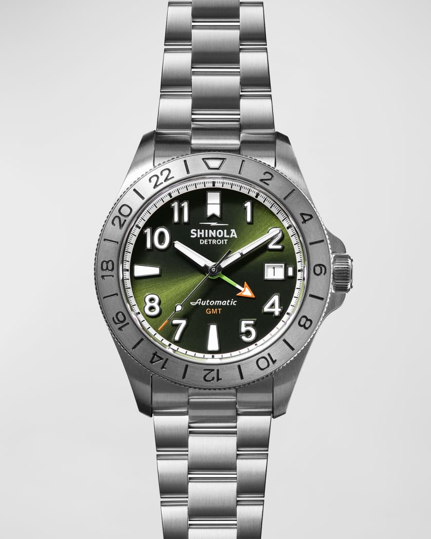 Shinola Men s Monster GMT Automatic Bracelet Watch Gift Set with