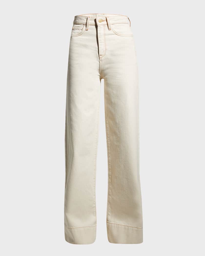 Wide leg cheap cream jeans