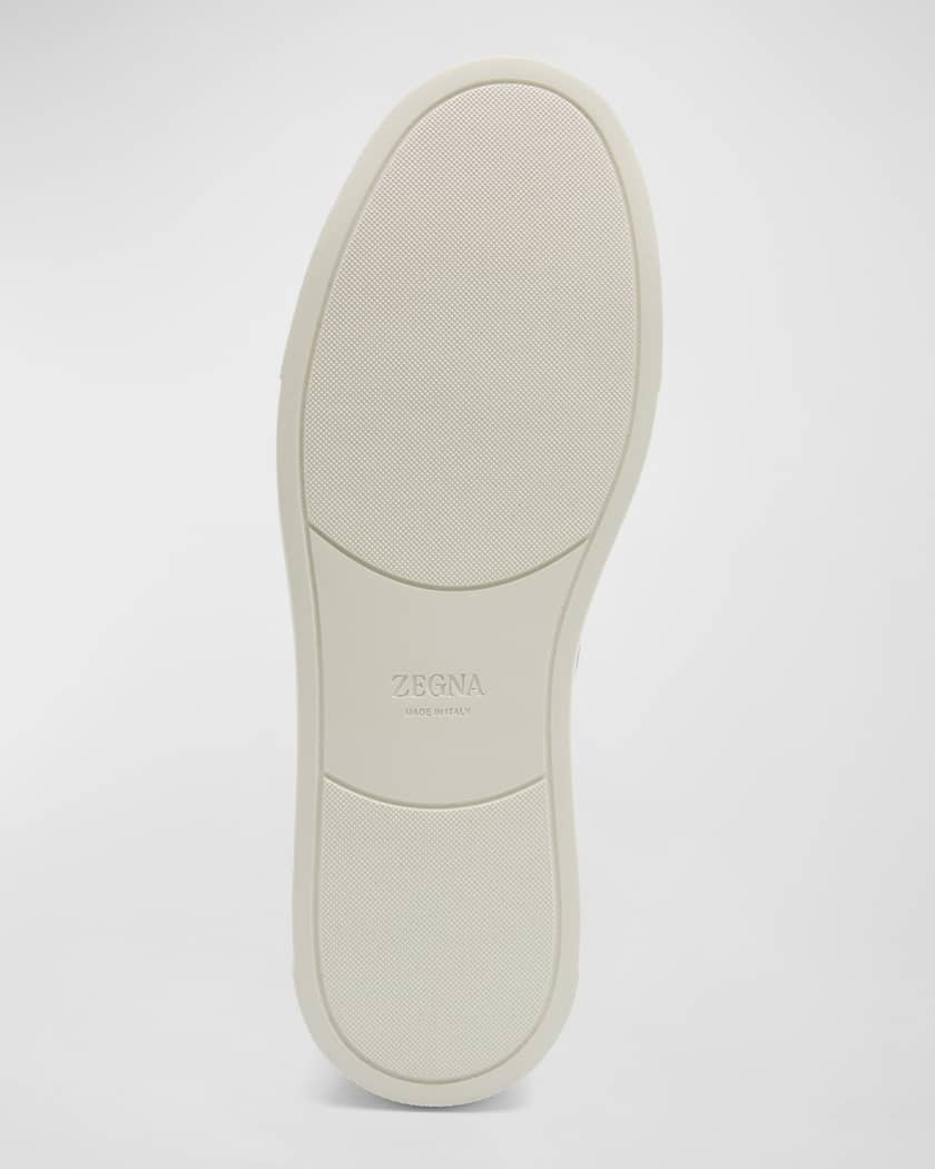 Men's Triple Stitch Suede Low Top Slip-On Sneakers