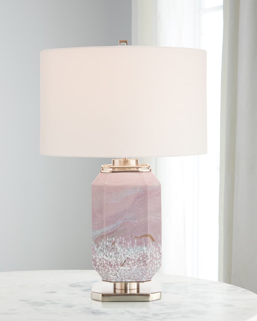 John Richard Collection Marbled Mauve Table Lamp Neiman Marcus