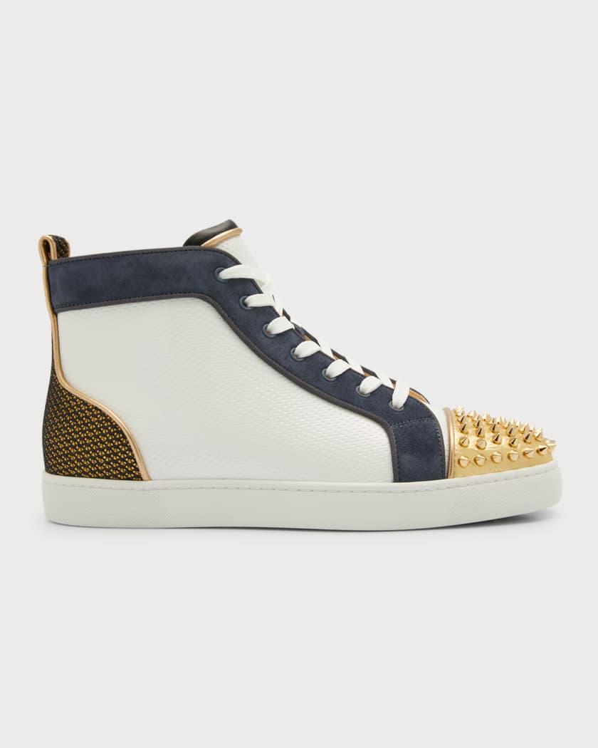 Christian Louboutin Men's Lou Spikes Orlato Leather High-Top | Neiman