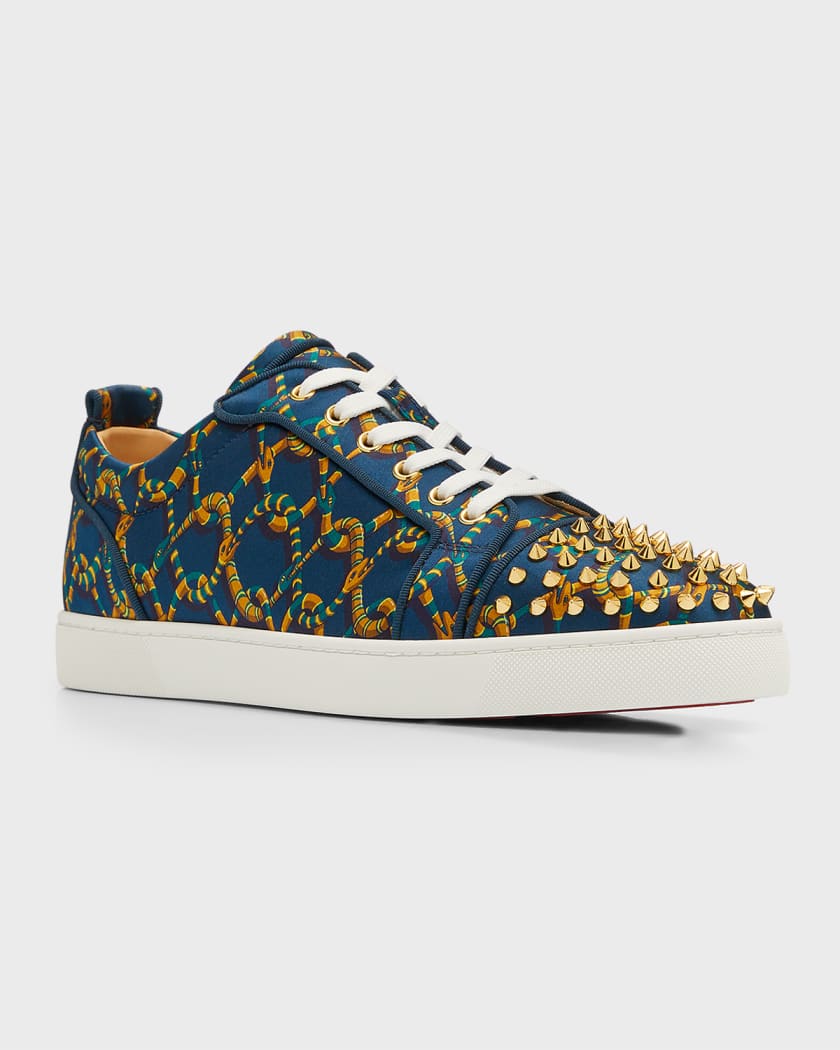 Christian Louboutin Multicolor Floral Print Satin and Leather Louis Spike  Junior Low Top Sneakers Size 42 Christian Louboutin | The Luxury Closet