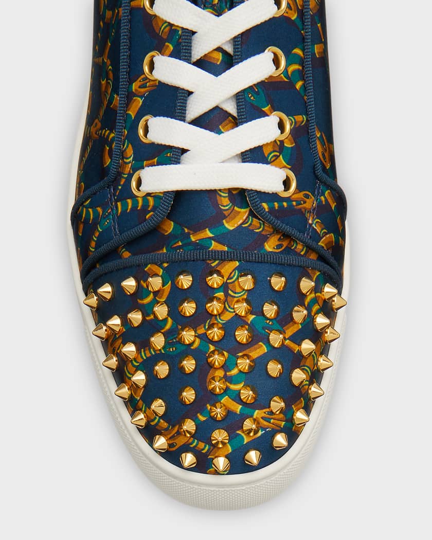 Christian Louboutin Multicolor Floral Print Satin and Leather Louis Spike  Junior Low Top Sneakers Size 42 Christian Louboutin | The Luxury Closet