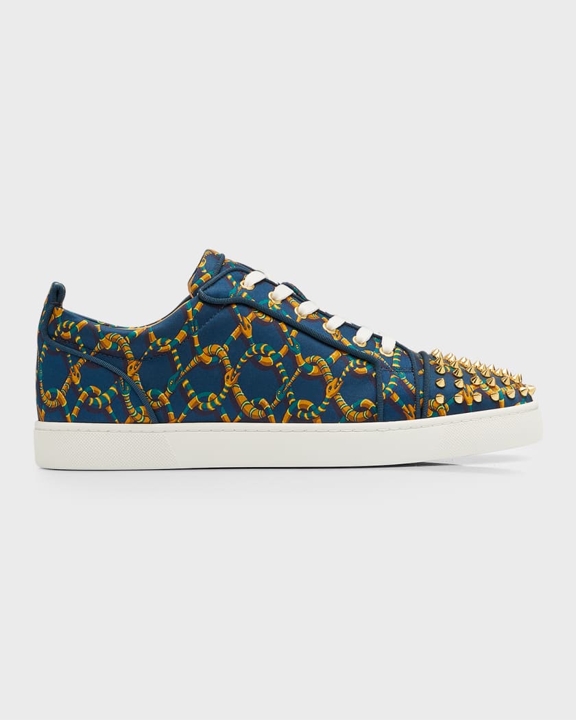 Christian Louboutin Blue Suede Louis Junior Spike Low Top Sneakers Size  40.5 Christian Louboutin | The Luxury Closet