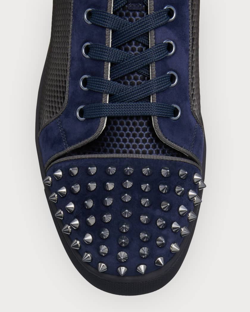 Christian Louboutin Men's Seavaste 2 Spike Velour Low-Top Sneakers