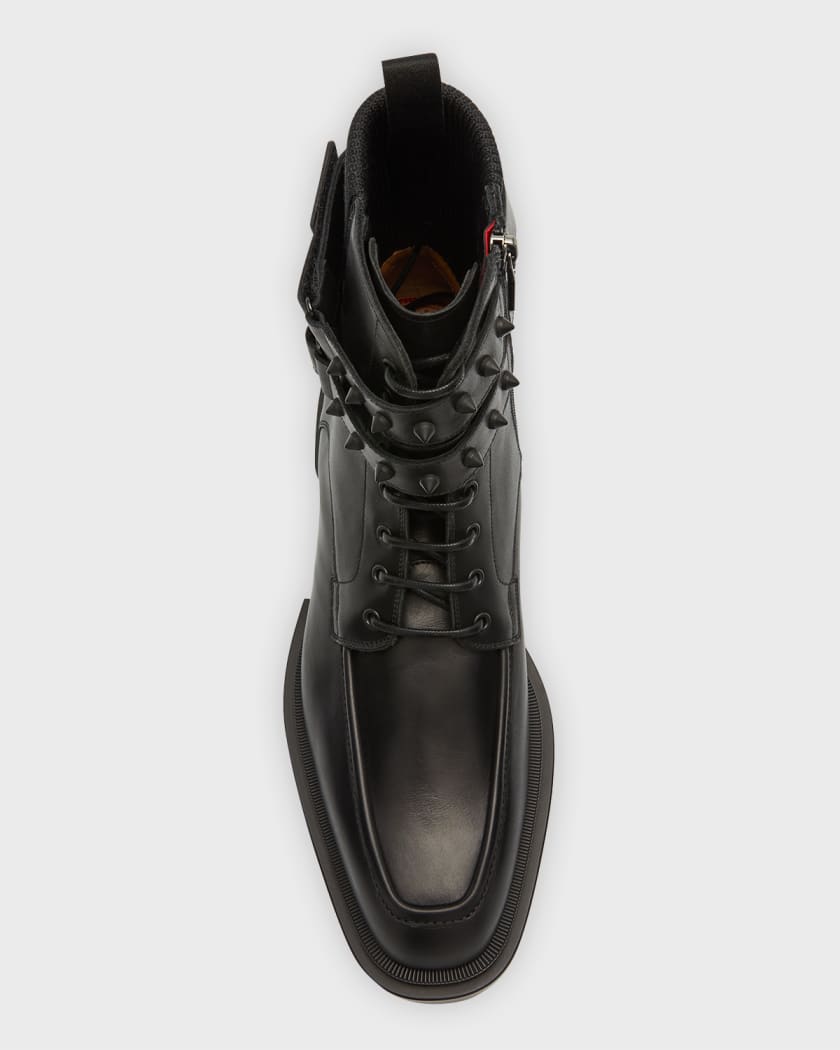 Christian Louboutin Men's Our Fight Zip Leather Combat Boots | Neiman Marcus