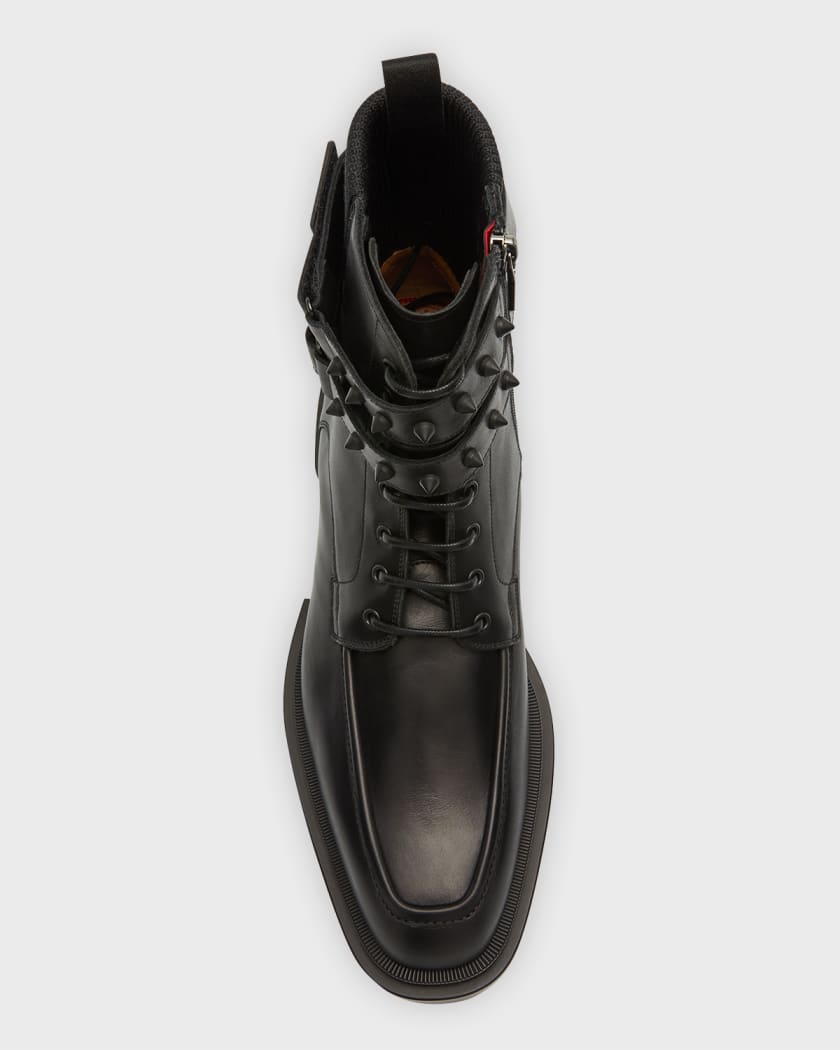 Christian Louboutin Men's Alopista Patent Leather Combat Boots