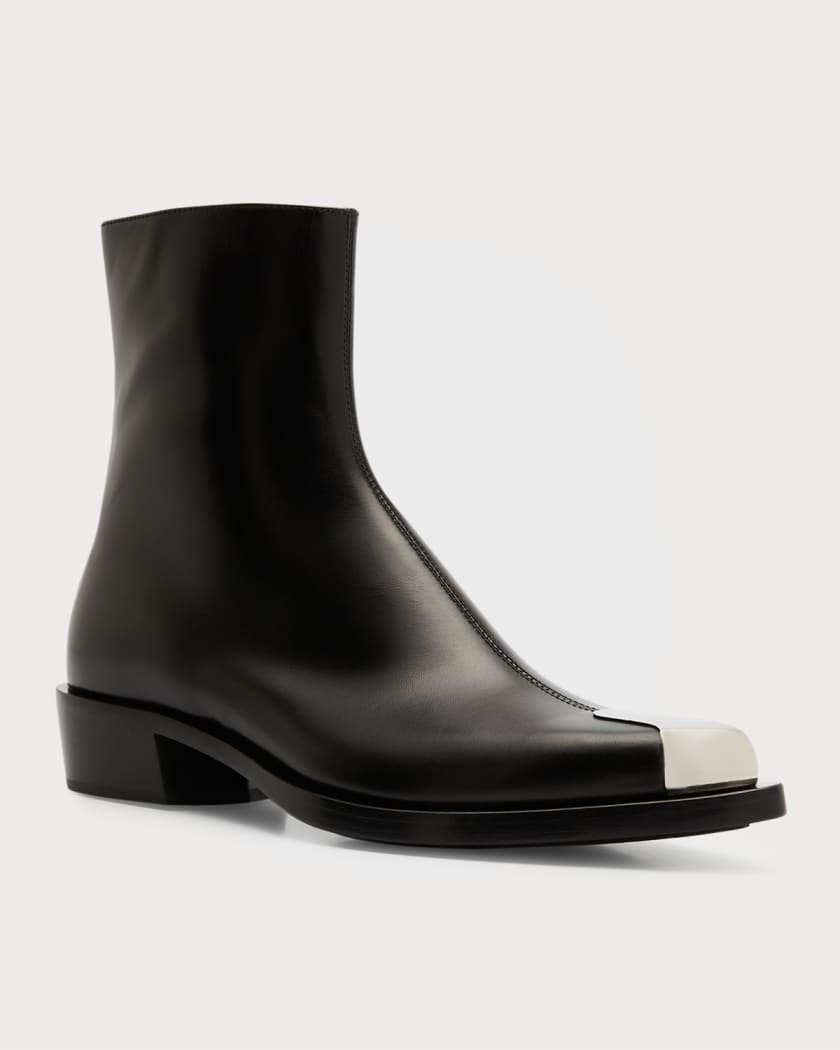 Silver Metal Toe Chelsea Boot