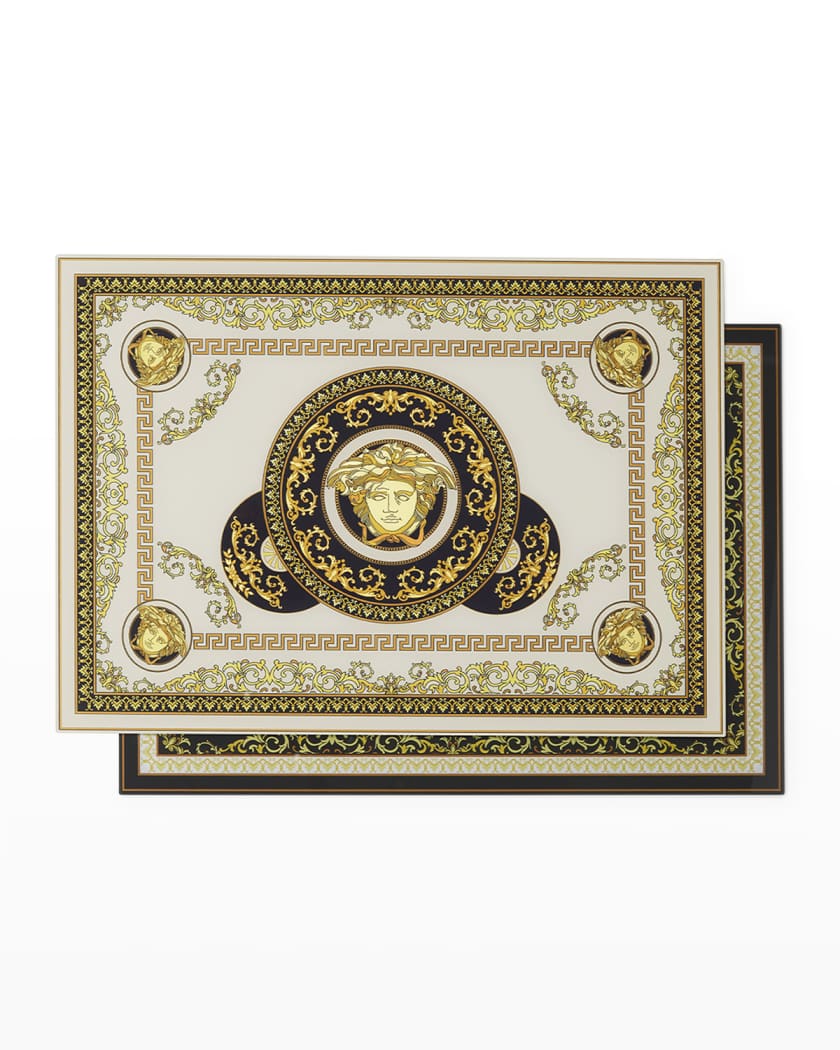 Gianni Versace 18K Gold Enamel Diamond Medusa Cufflinks
