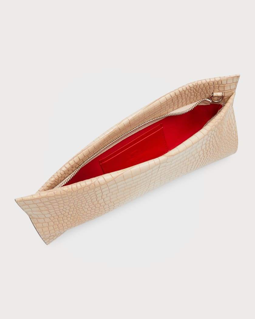 Christian Louboutin Loubi Twist Patent Zip Clutch Bag - Bergdorf Goodman