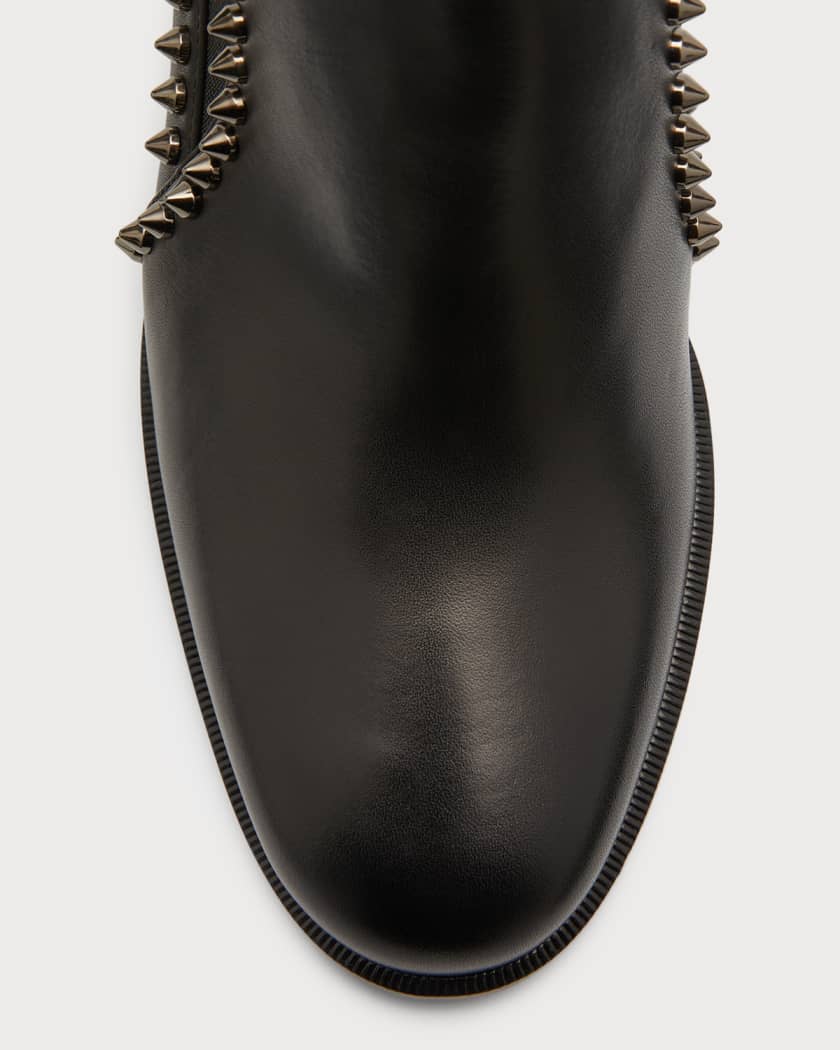 Out Line Spikes - 70 mm Low boots - Calf leather and spikes