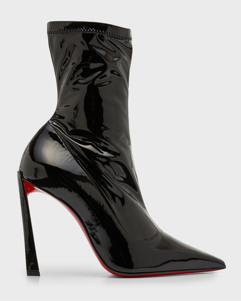 Christian Louboutin Outline Spikes Red Sole Chelsea Booties