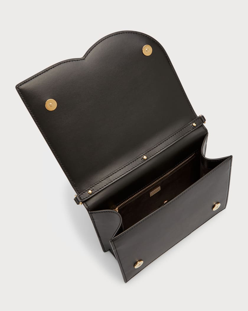 DG Logo Flap Leather Shoulder Bag