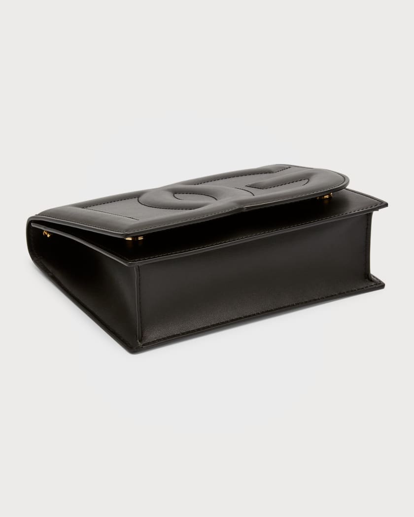 DG Logo Flap Leather Shoulder Bag