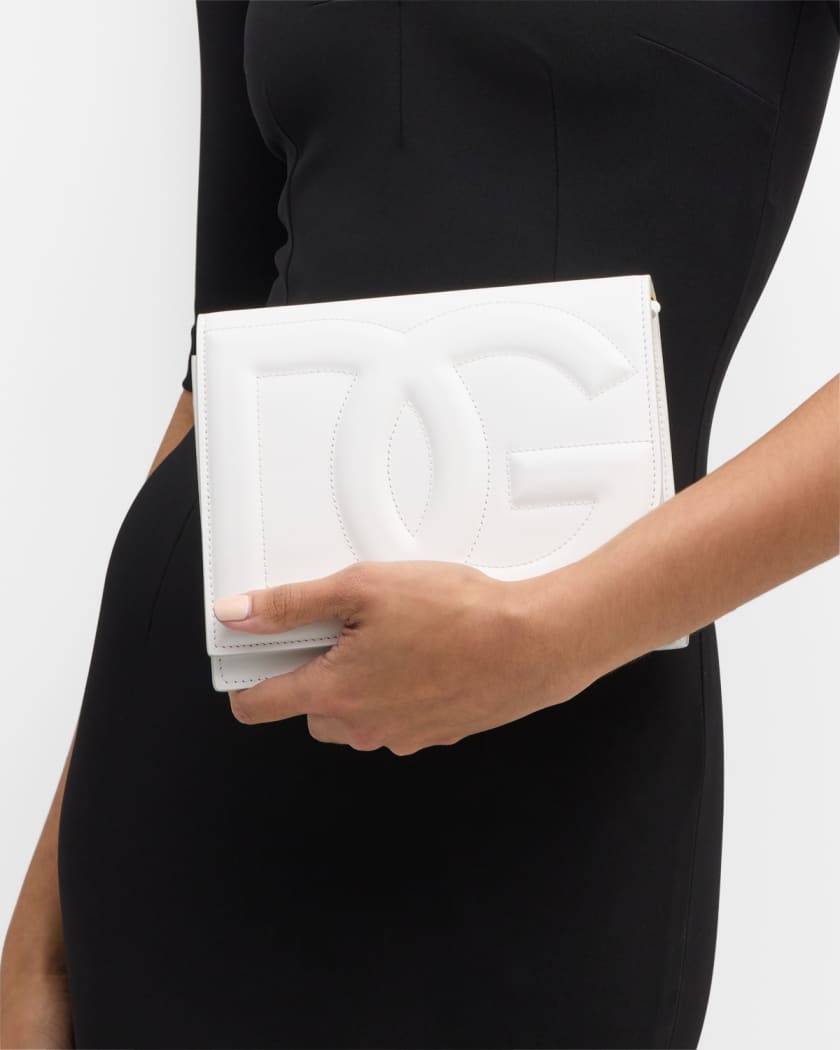 DG Logo Flap Leather Shoulder Bag