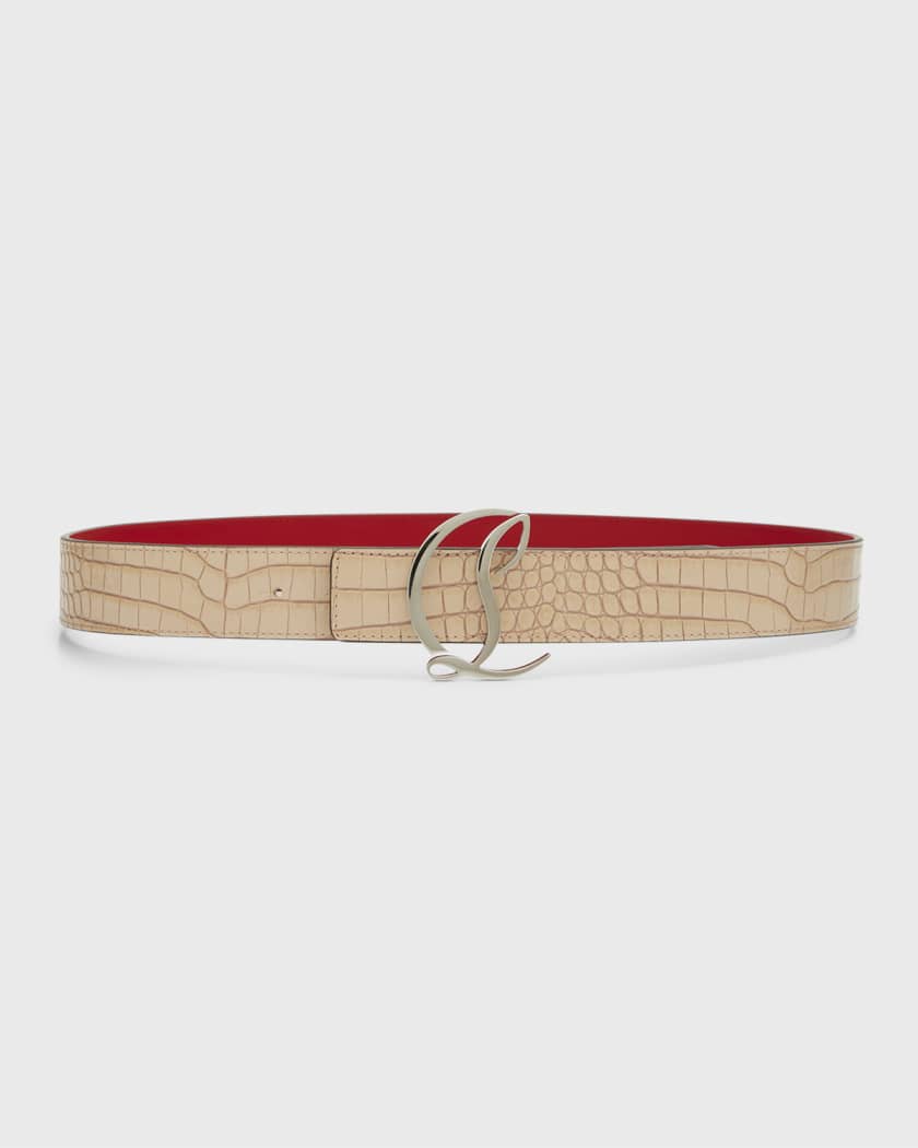 Christian Louboutin Zebra Print CL Logo Belt