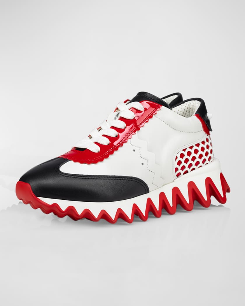 Christian Louboutin Kid s Mini Shark Flat Red Sole Runner Sneakers