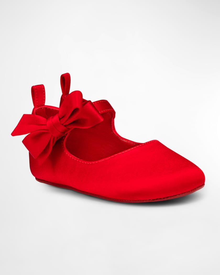 Girl's Lou Satin Bow Ballet Flats, Baby