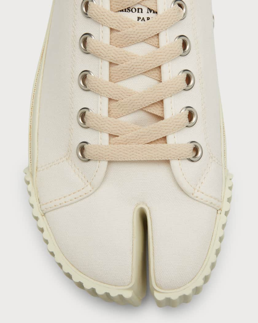 Maison Margiela Men's Tabi Split-Toe Canvas Low-Top Sneakers