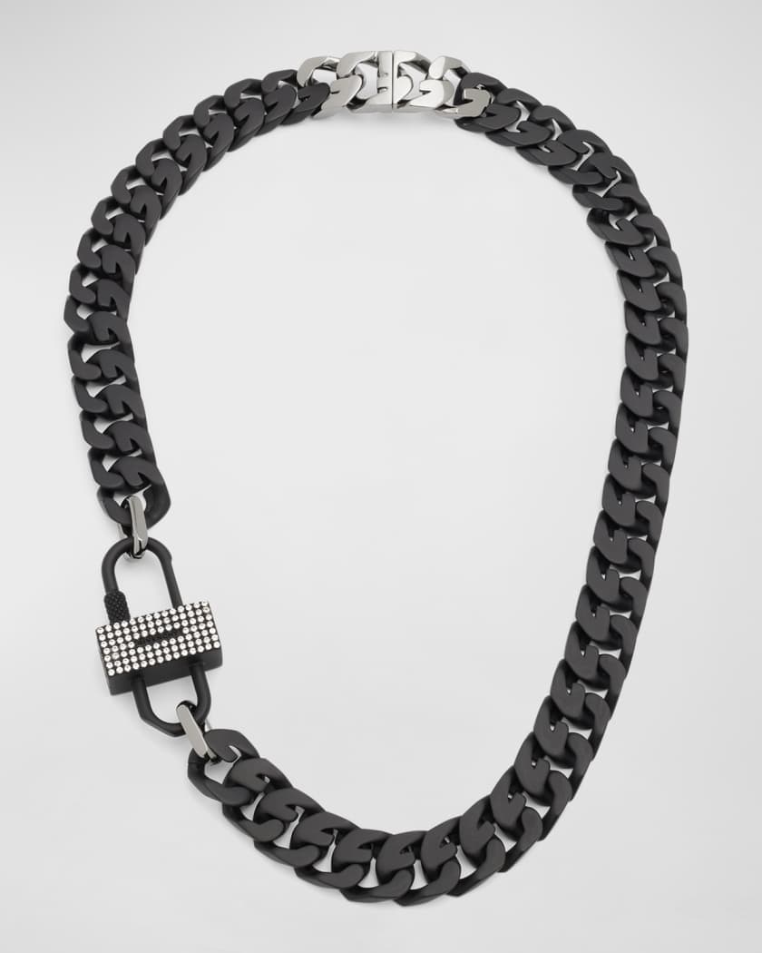Givenchy Men s Crystal Pav G Chain Necklace Neiman Marcus