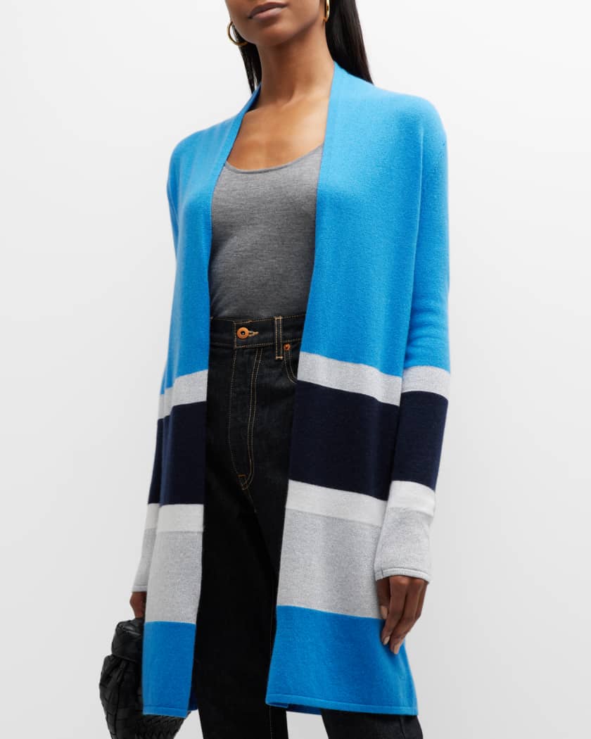 Neiman Marcus Cashmere Collection Cashmere Colorblock Long