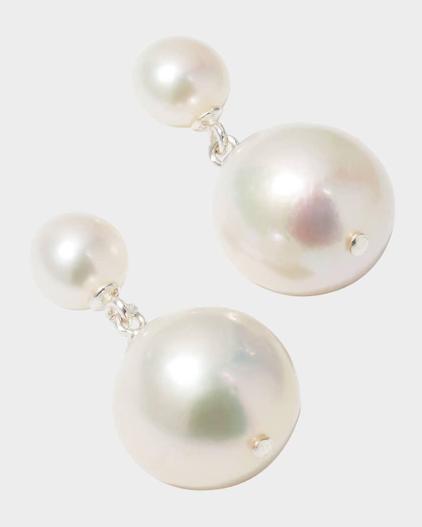 Double Pearl Drop Earrings