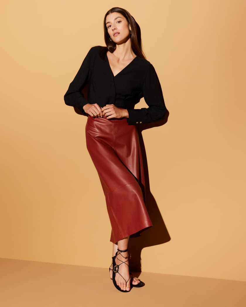 Leather skirt online vince